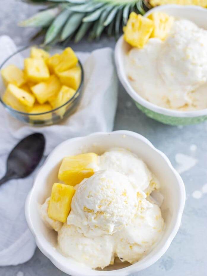 Learn how to make homemade pineapple ice cream by top Hawaii blog Hawaii Travel with Kids.