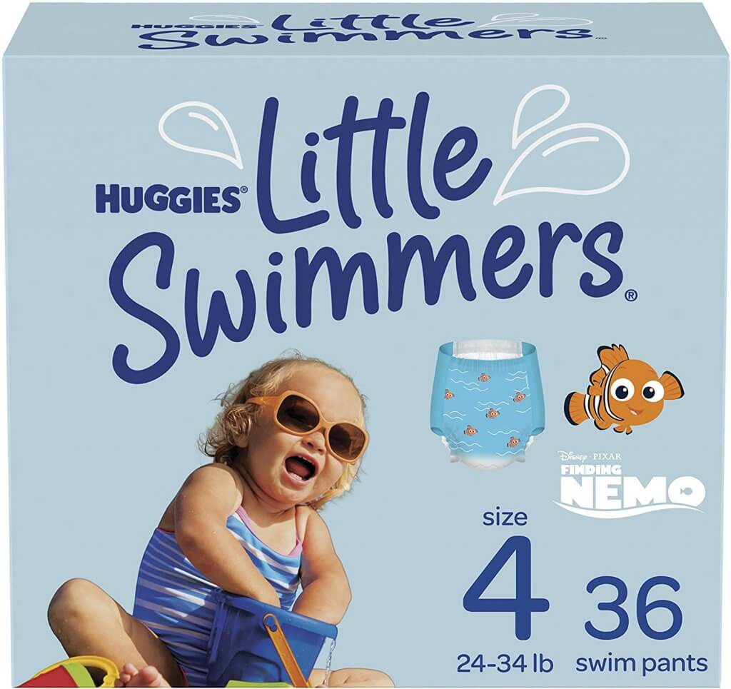 Image of Huggies Little Swimmers disposable swim diapers for babies.