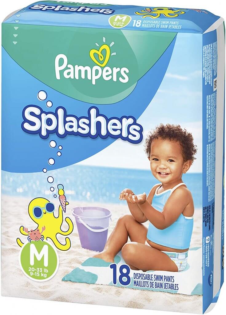 Traveling to Maui with toddlers or a baby? Be sure to pack swim diapers. Image of Pampers Little Splashers.