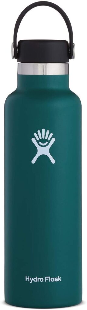 We always pack Hydro Flask water bottles for our flight to Hawaii. Image of a teal Hydro Flask water bottle.