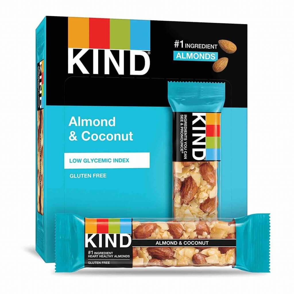 Make sure to add snacks to your Hawaii packing list for the flight to Hawaii. Image of Kind bars.