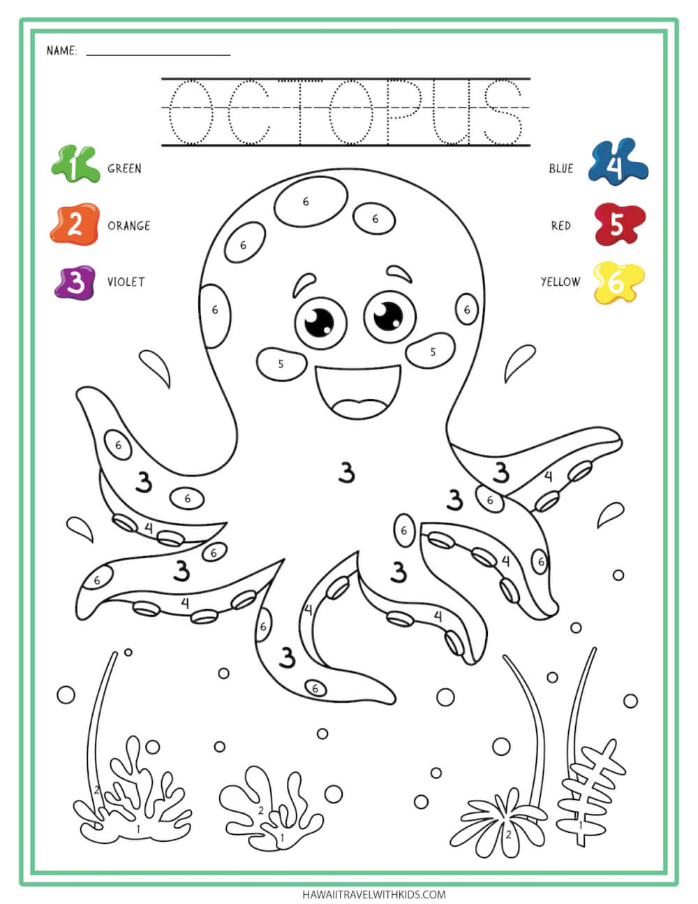 Sea Animal Worksheets And Coloring Pages Hawaii Travel With Kids