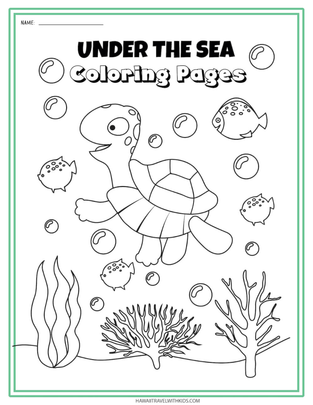 Sea Animal Worksheets and Coloring Pages Hawaii Travel with Kids