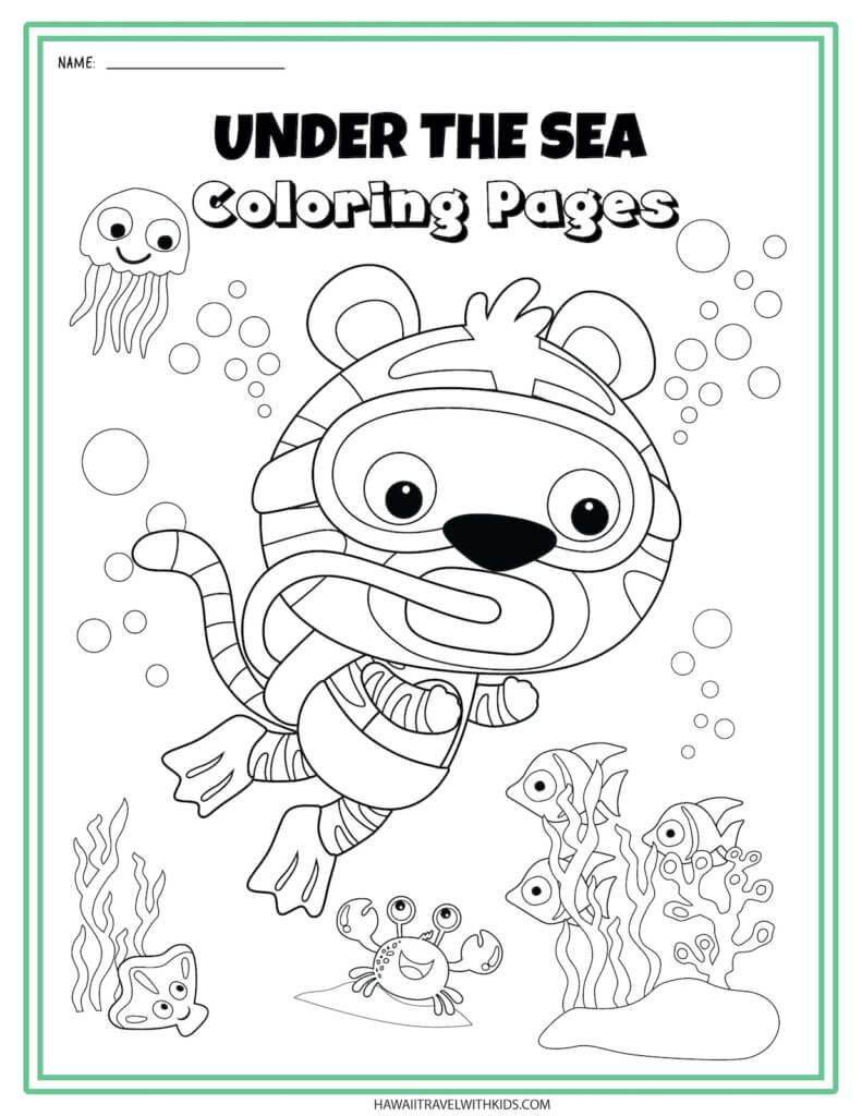 cartoon sea animals coloring pages