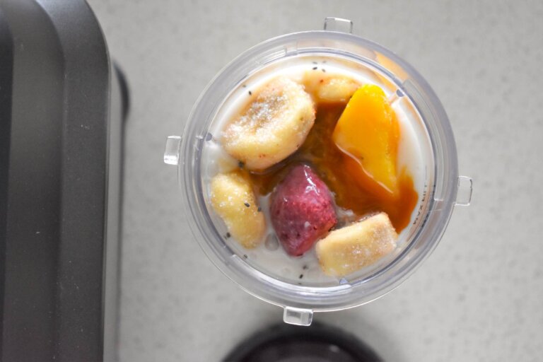 Mango Strawberry Banana Smoothie with Chia Seeds Hawaii Travel with Kids