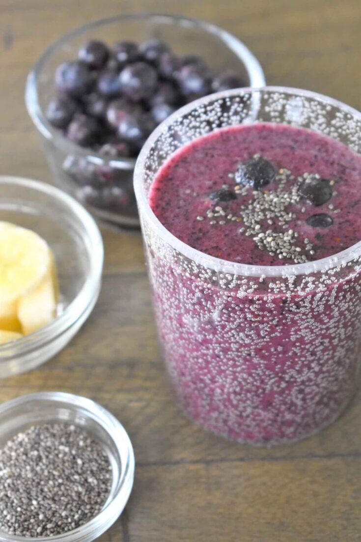 Blueberry Banana Chia Smoothie with Coconut Water