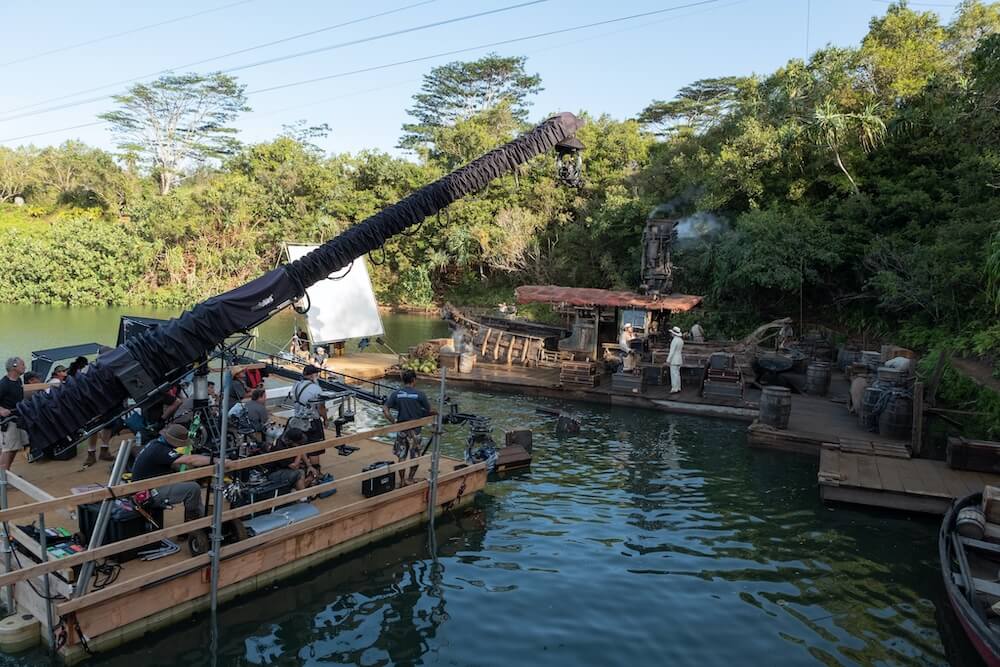 Disney's Jungle Cruise was a movie filmed in Kauai. Image of props at this Kauai filming location on the water in Kauai. Photo by Frank Masi.