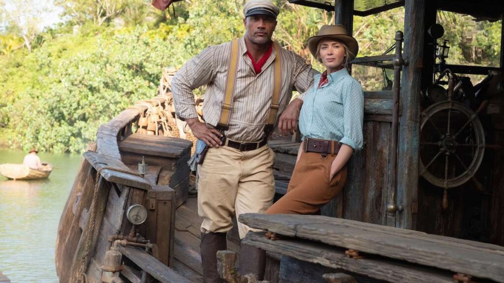 Find out the top Kauai filming locations from Disney's The Jungle Cruise recommended by top Hawaii blog Hawaii Travel with Kids. Image of Dwayne Johnson and Emily Blunt posing on the Jungle Cruise.