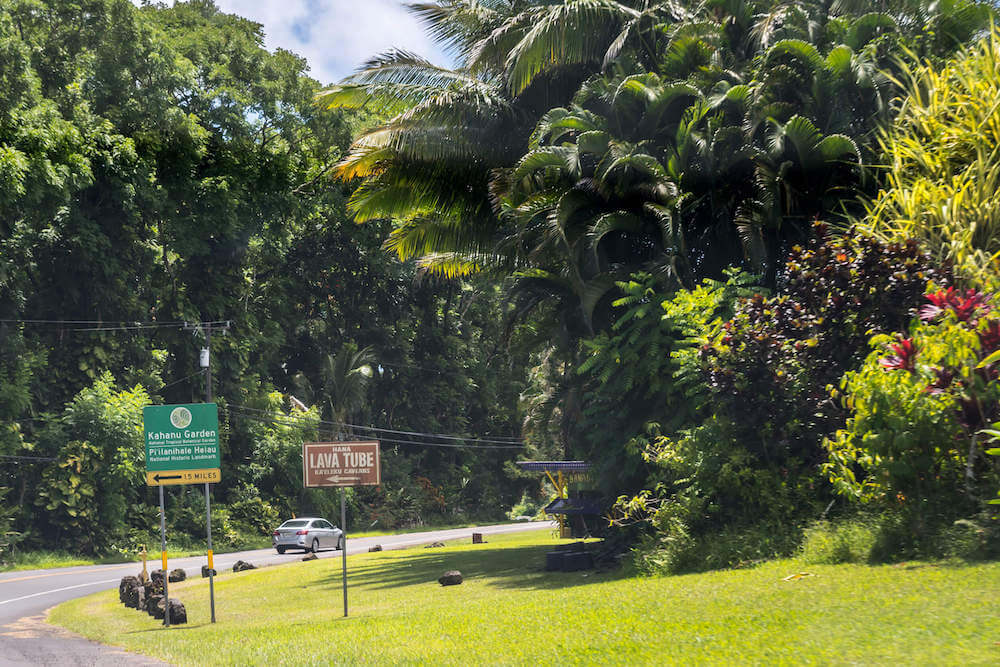 Kahanu Garden is one of the most beautiful places on Maui. Image of the lush entrance to Kahanu Garden, one of the prettiest Hawaii botanical gardens.