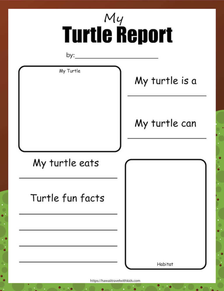 Free Printable Sea Turtle Activity Pack for Kids Hawaii Travel with Kids