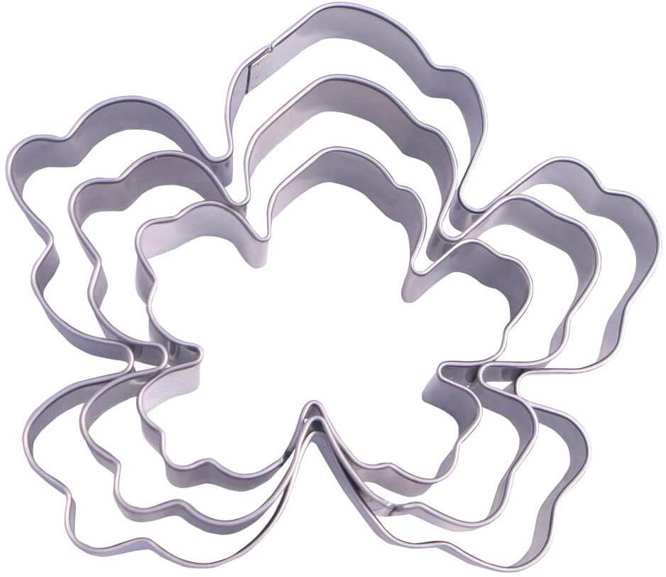 This is a set of 3 tropical flower cookie cutters.