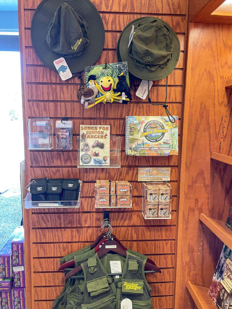 Image of Junior Ranger vests, hats, books, accessories and more.