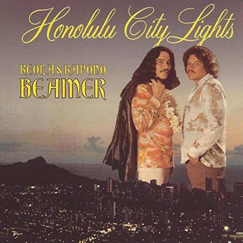 Image of a vintage Hawaii music album called Honolulu City Lights.