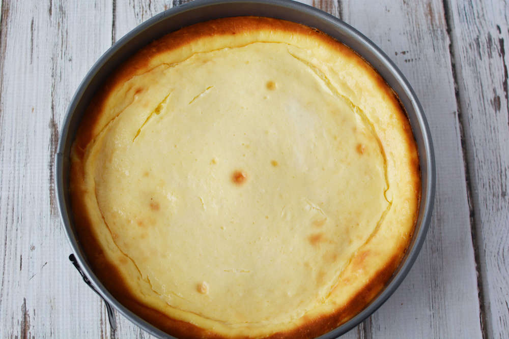 Image of a baked pineapple upside down cheesecake.