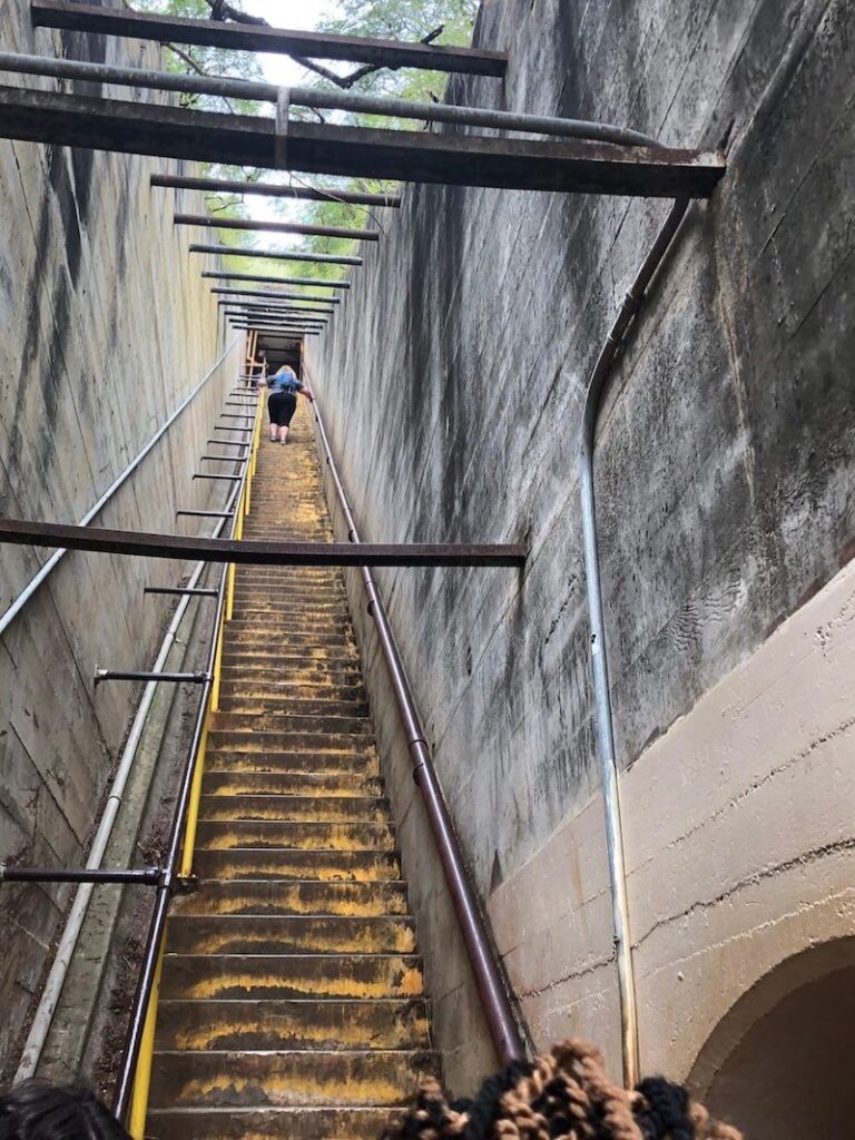 Image of an old concrete staircase at Diamond Head on Oahu