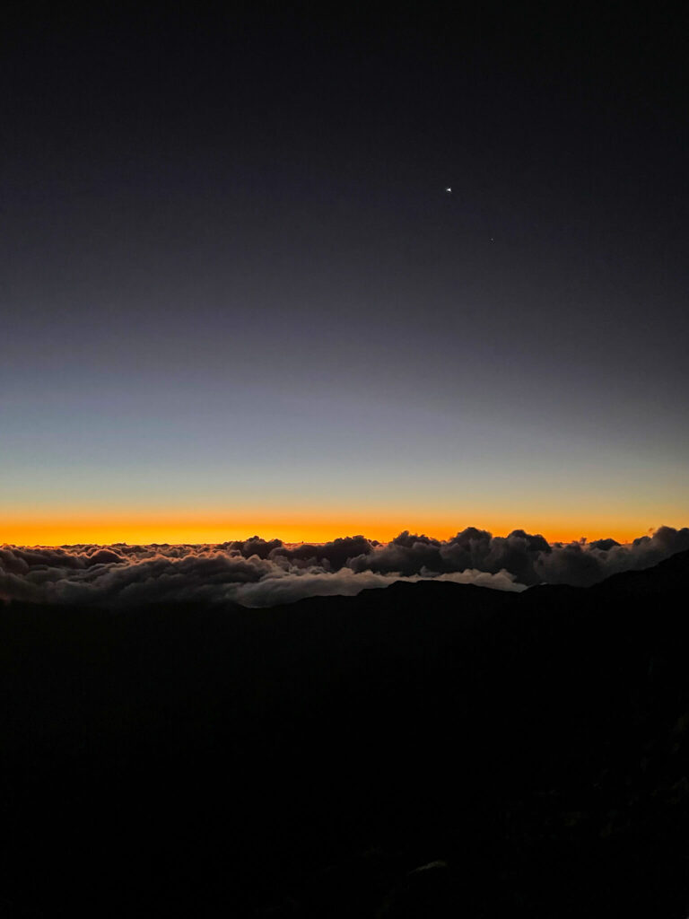 Image of stars and Jupiter as seen from Haleakala Crater on Maui.