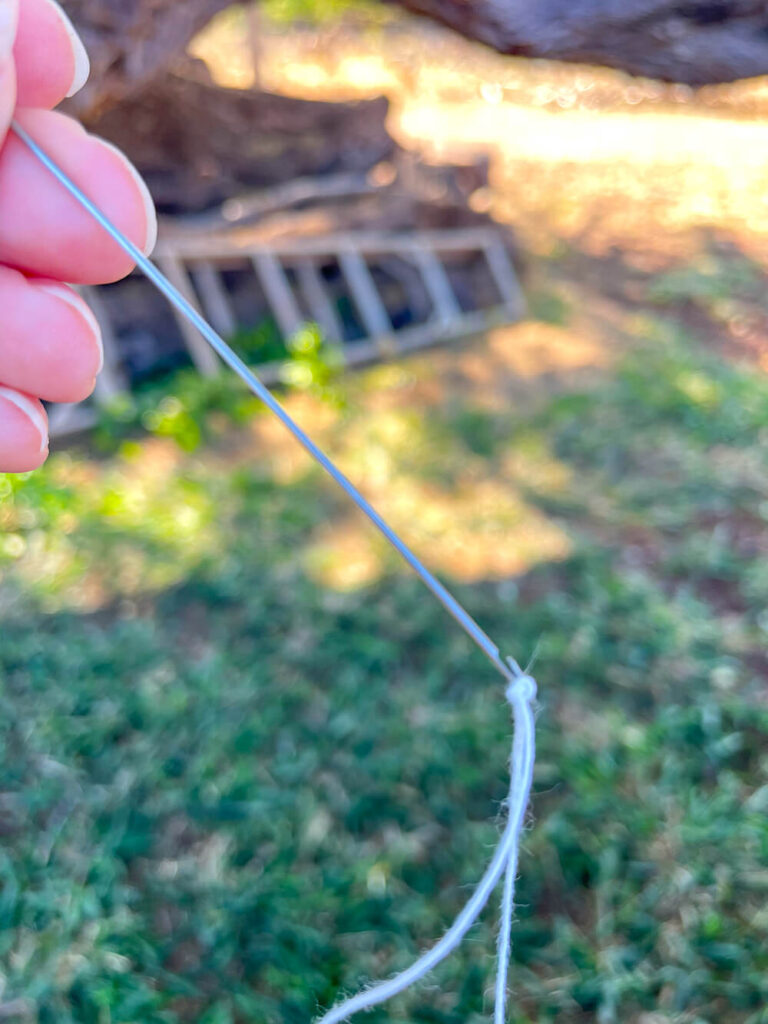 This is the lei making needle we used to string our plumeria leis.