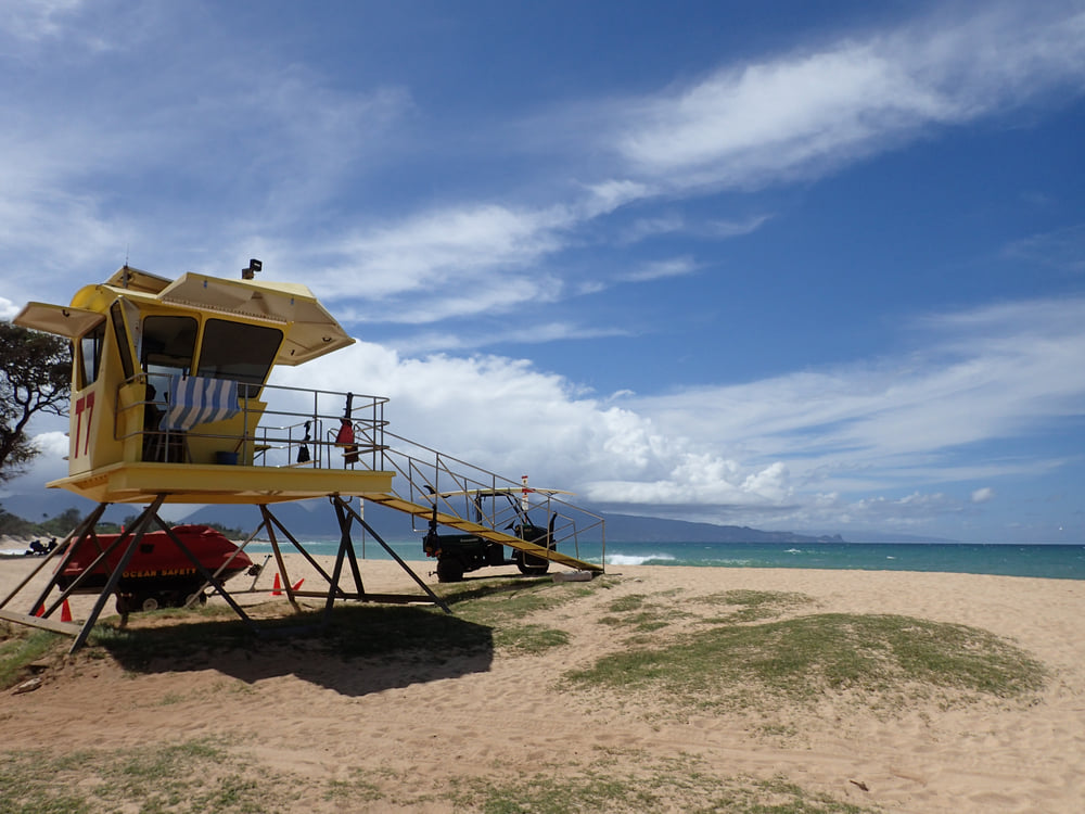 Image of a lifeguard station on Maui.