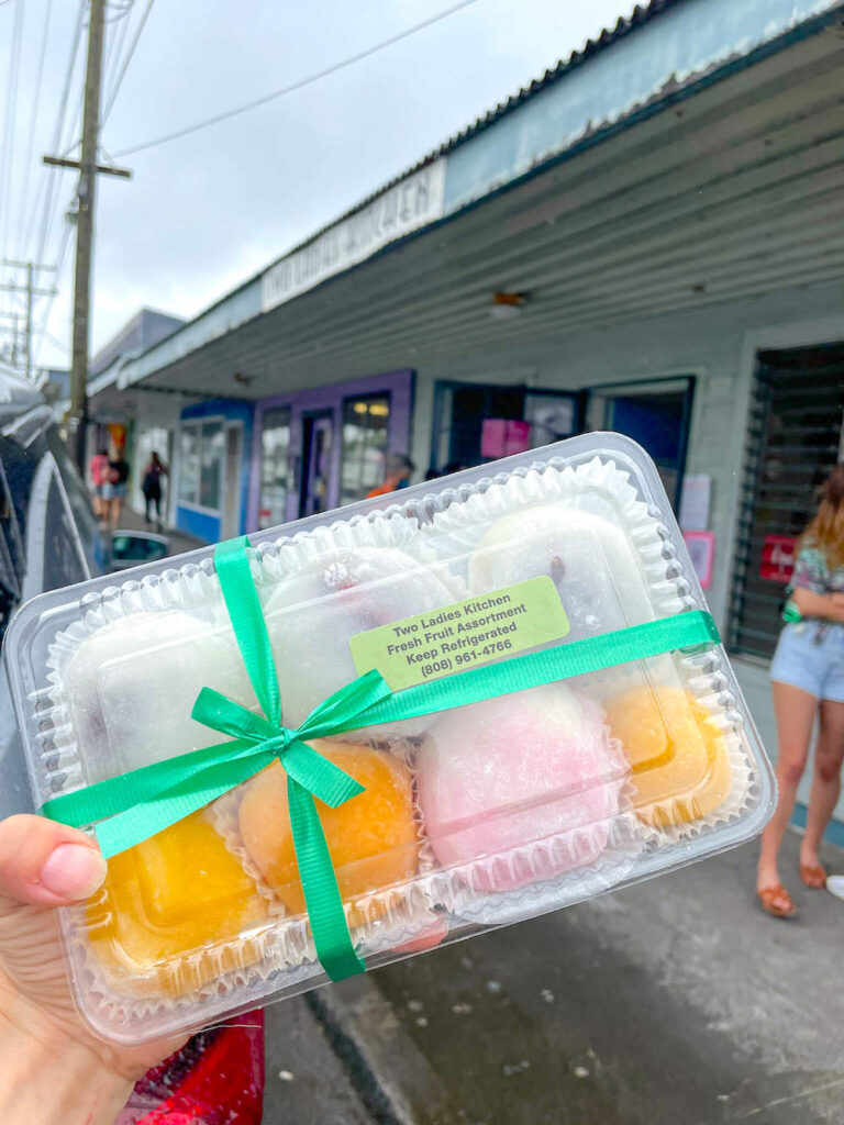 Image of mochi in a plastic box.