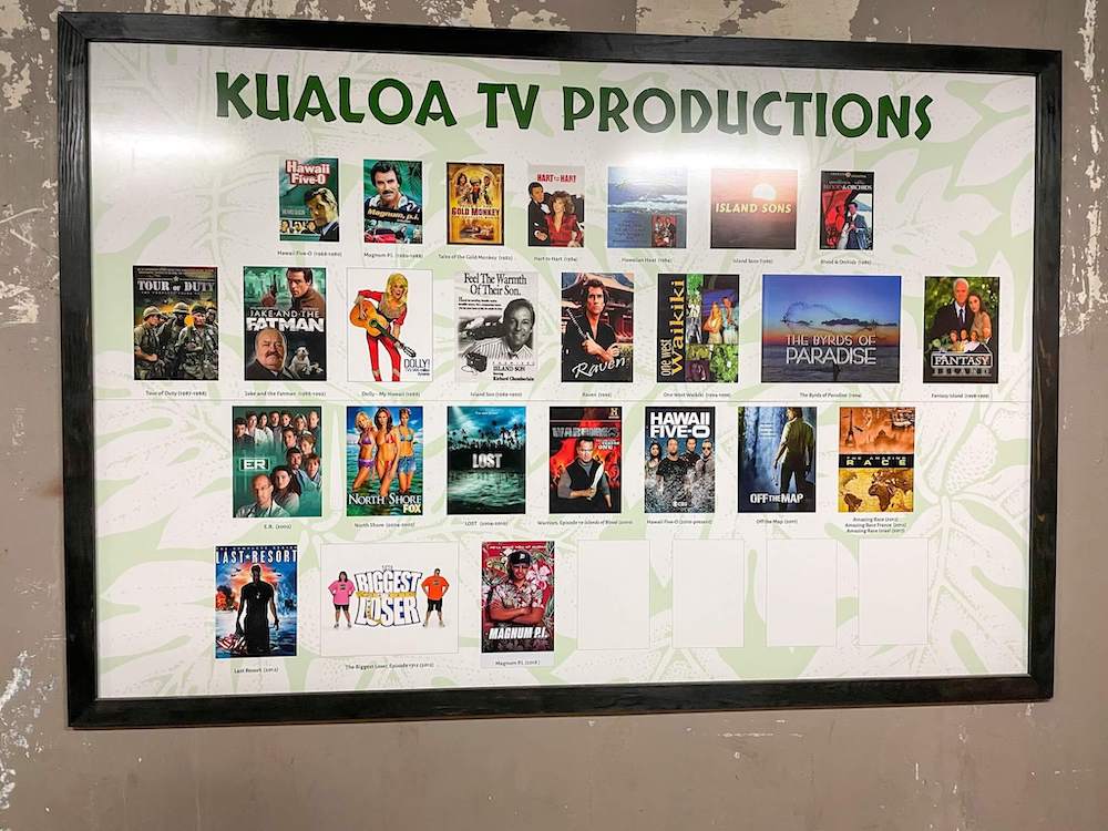 Image of a collage of TV shows filmed at Kualoa Ranch.