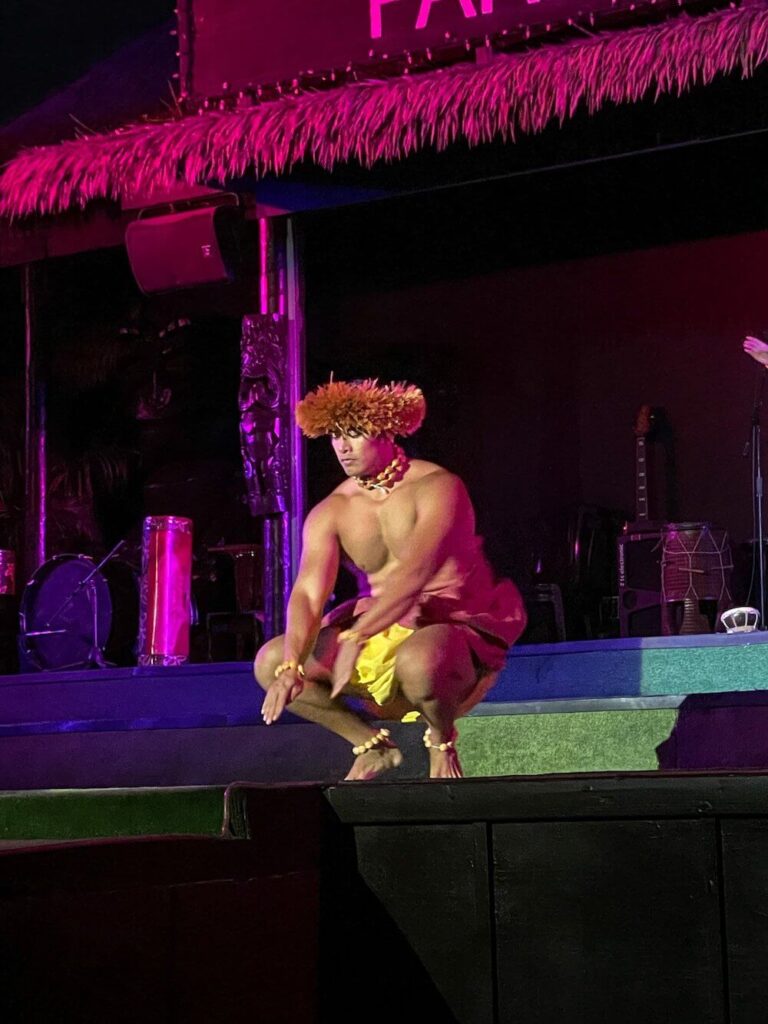 Man dancing ancient style of hula