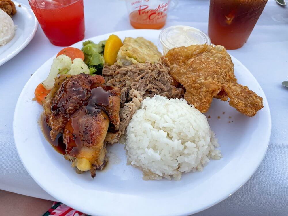 Image of Hawaiian food on a plate.