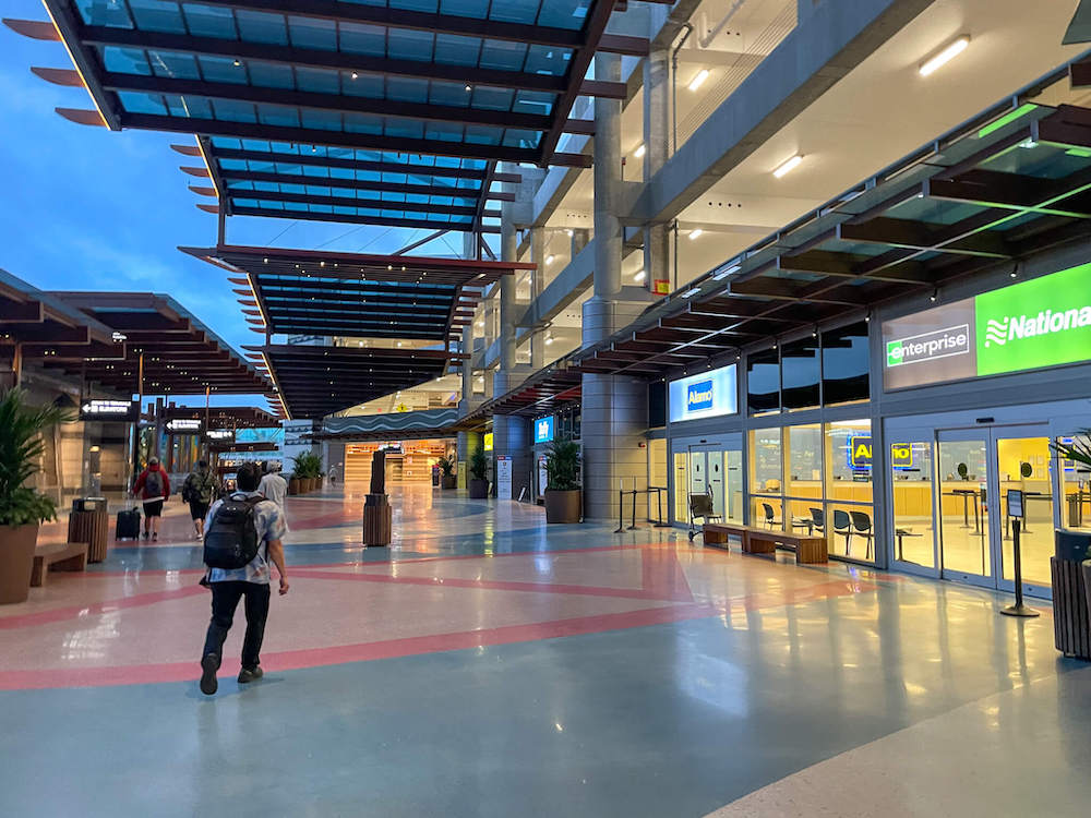 Image of a car rental area at HNL