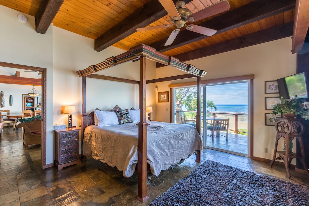 Image of a bedroom with Indonesian wood furniture