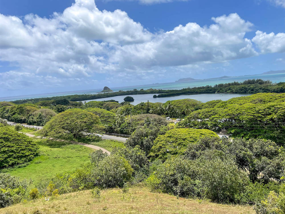 Image of a Hawaiian fishpond at Kualoa Ranch in Oahu Hawaii