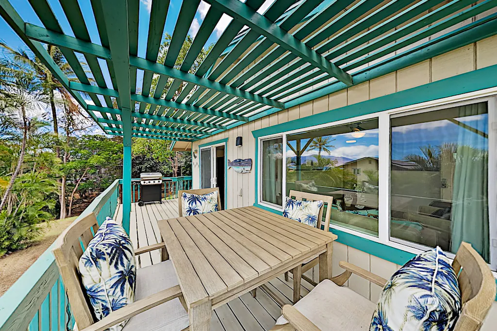 Image of a deck with table and chairs