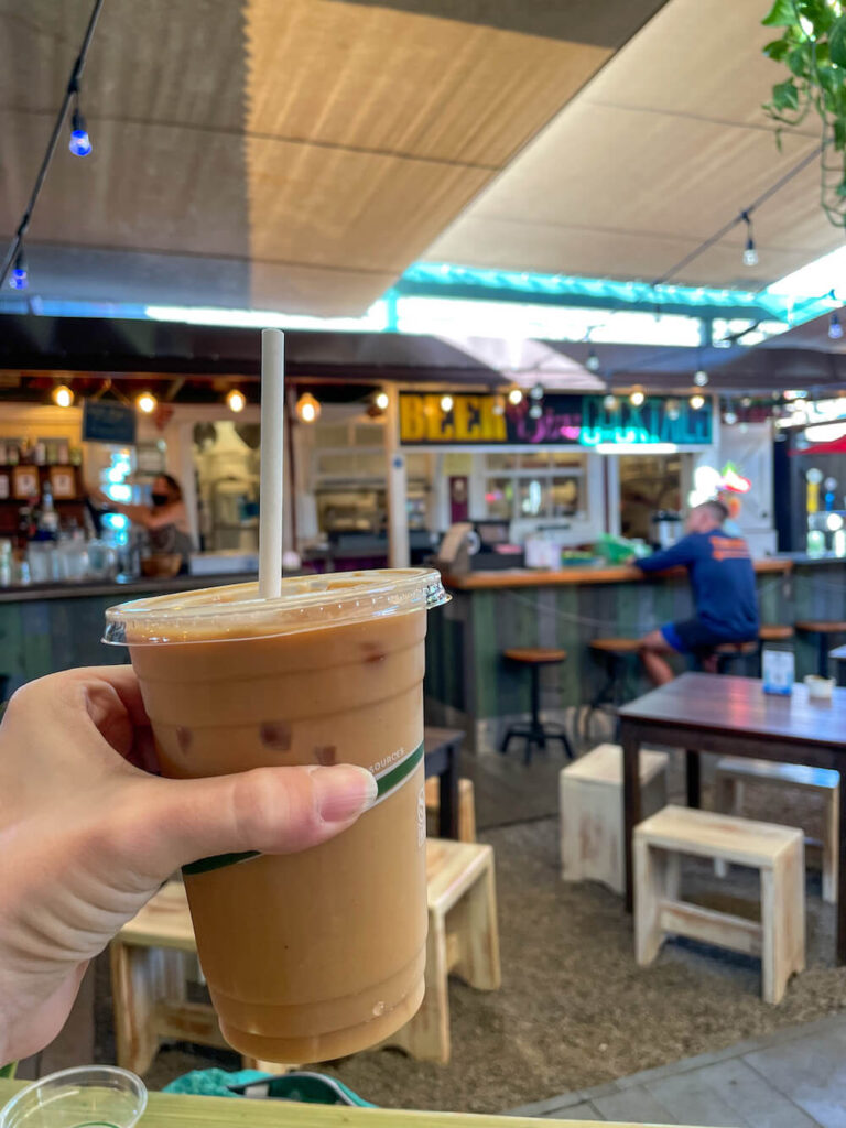 Image of iced coffee at a Maui coffee house.