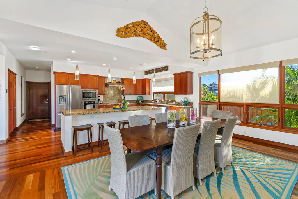 Image of a large kitchen and dining area