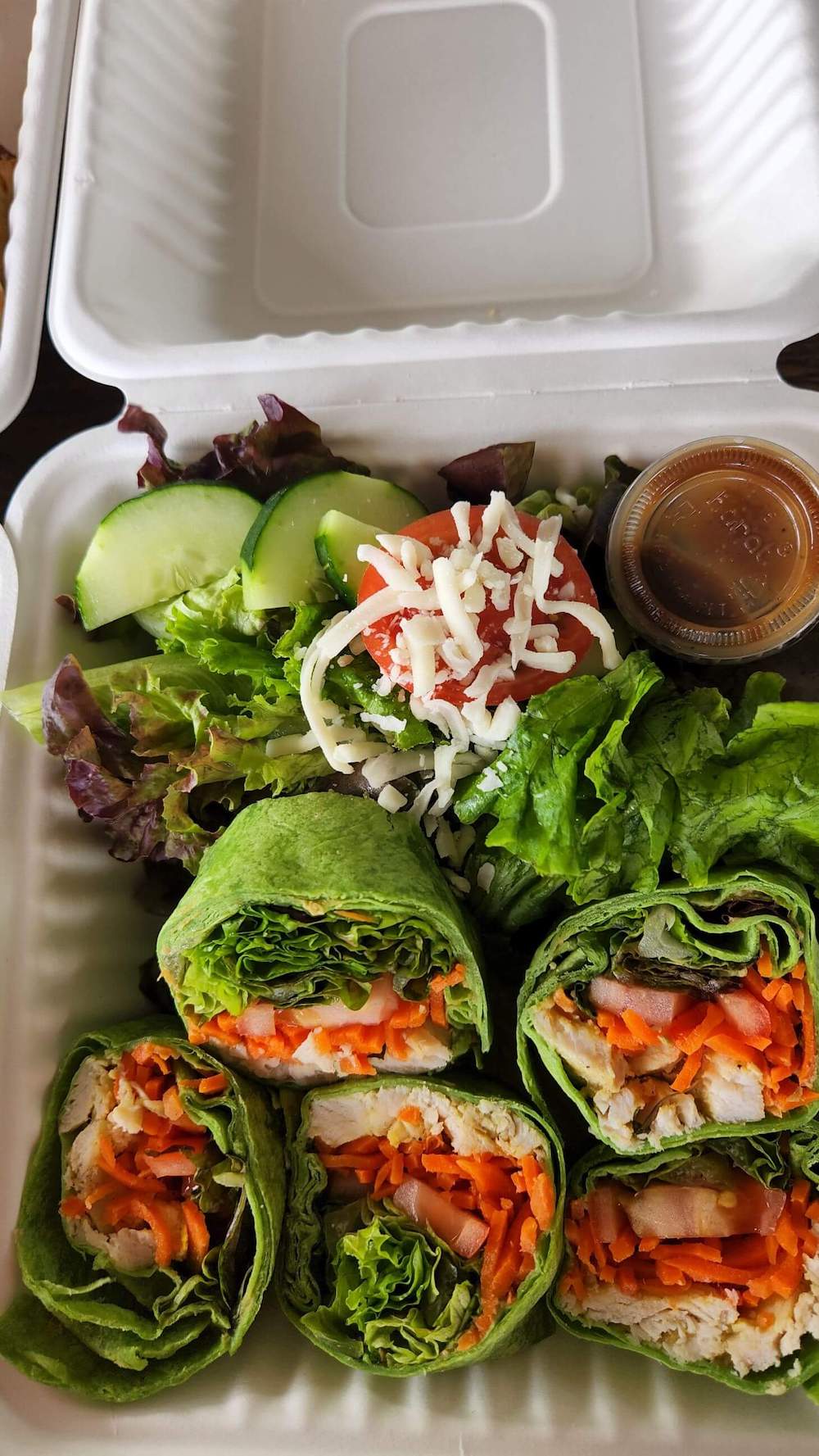 Image of chicken wraps from Kahuku Farms on Oahu