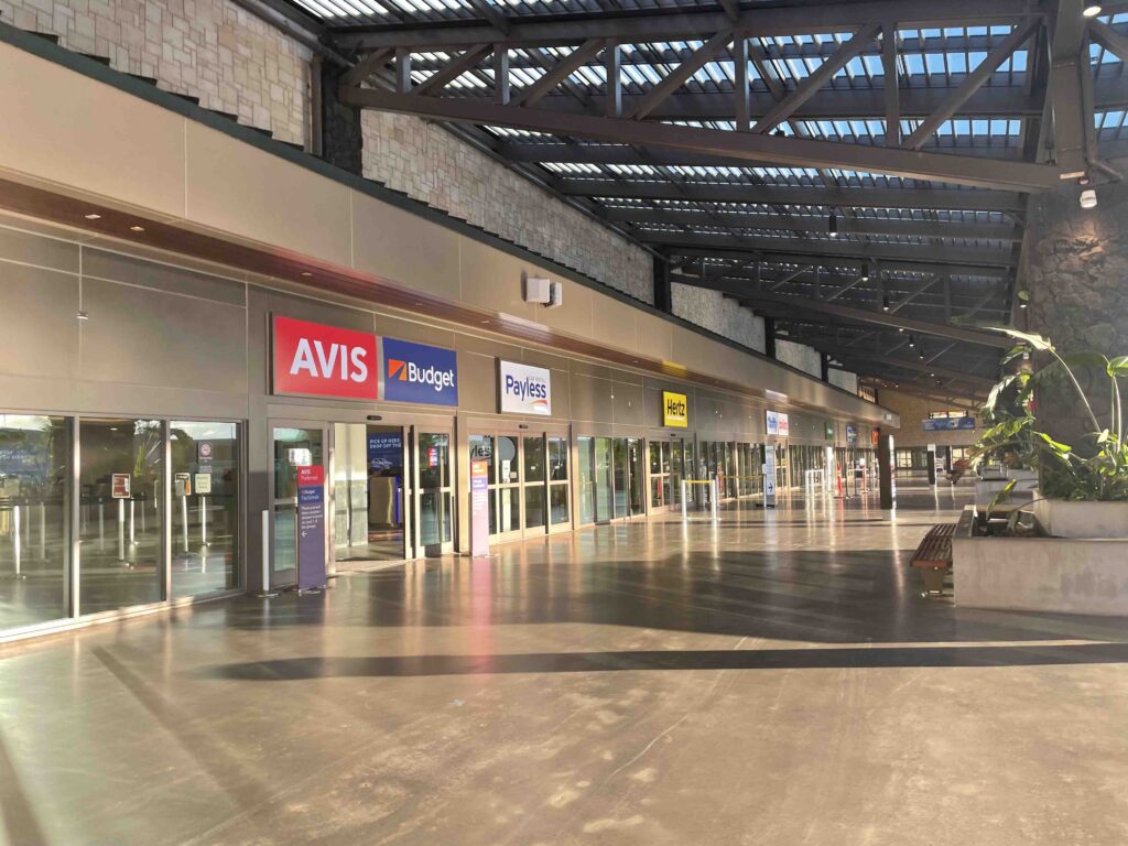 Image of the car rental area at the Kahului Airport