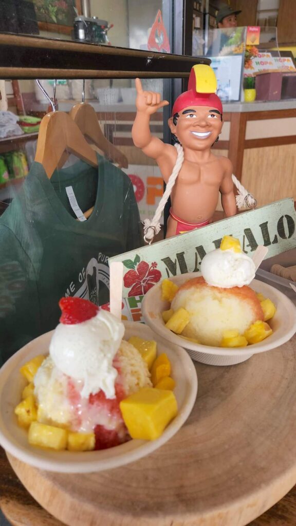 Image of two bowls of shave ice at Uncle Clay's House of Pure Aloha on Oahu