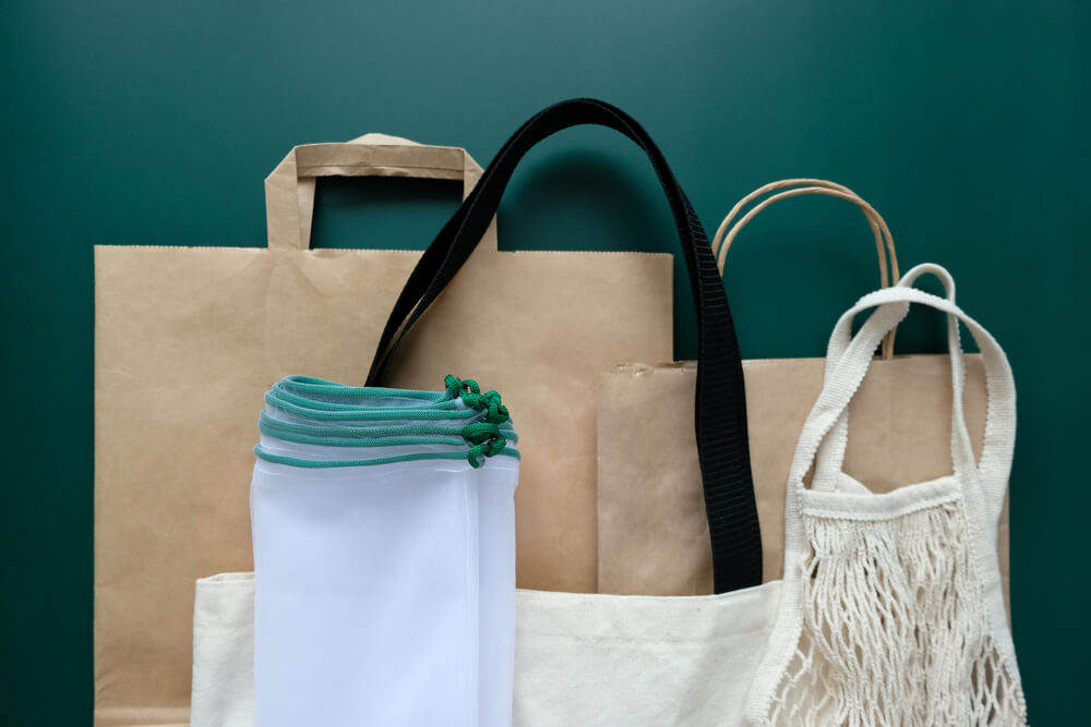 Image of paper bags and reusable bags