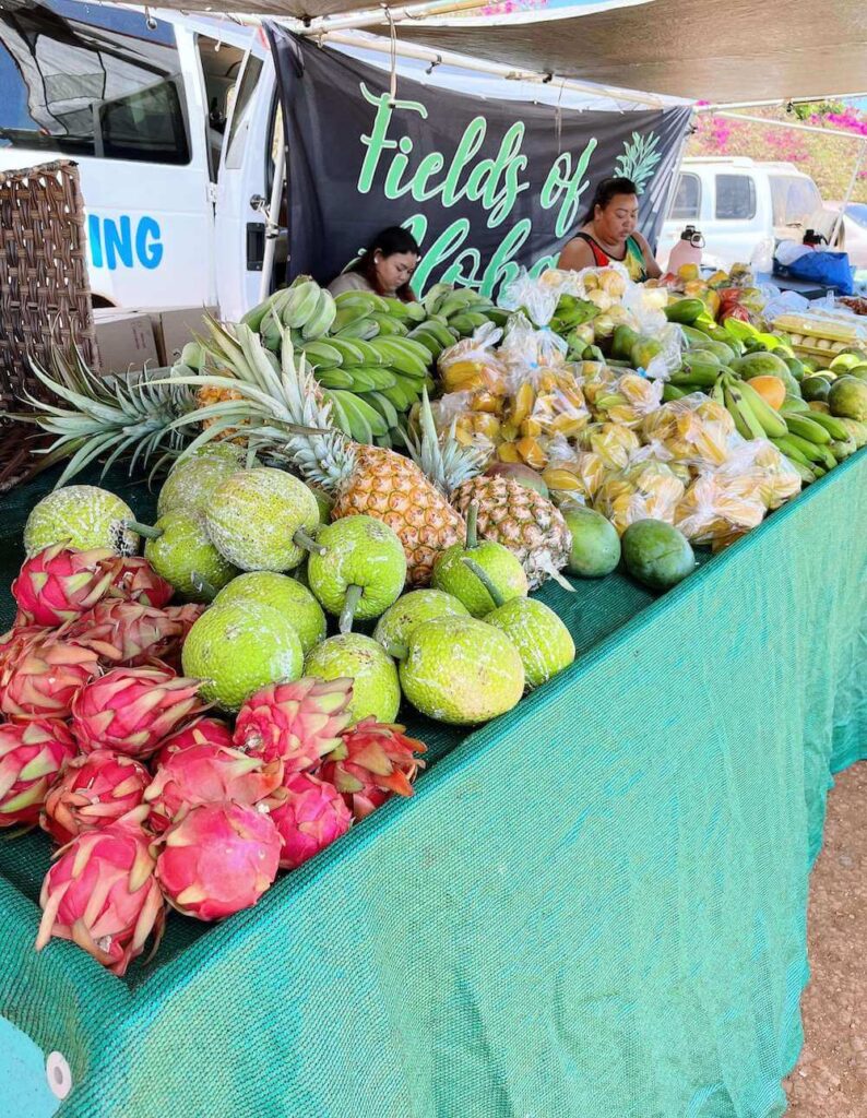 Image of produce at the Waialua Farmers Market in North Shore Oahu