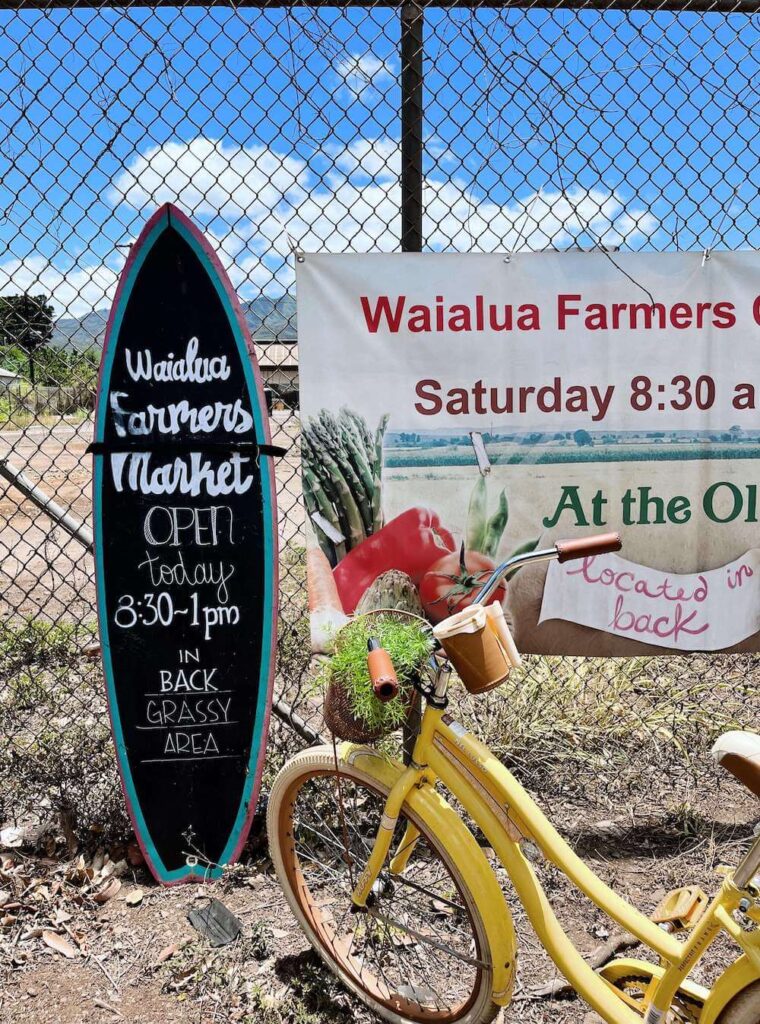 Image of the Saturday Waialua Farmers Sign