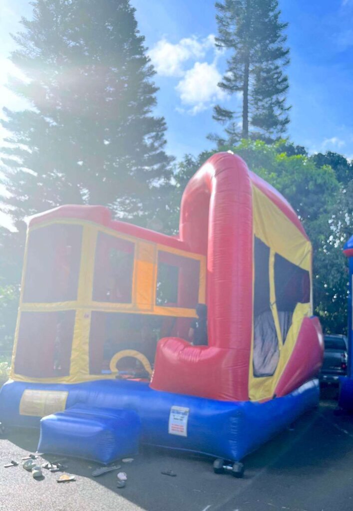 Image of a bouncy house at the Waialua Tuesday Market in North Shore Oahu