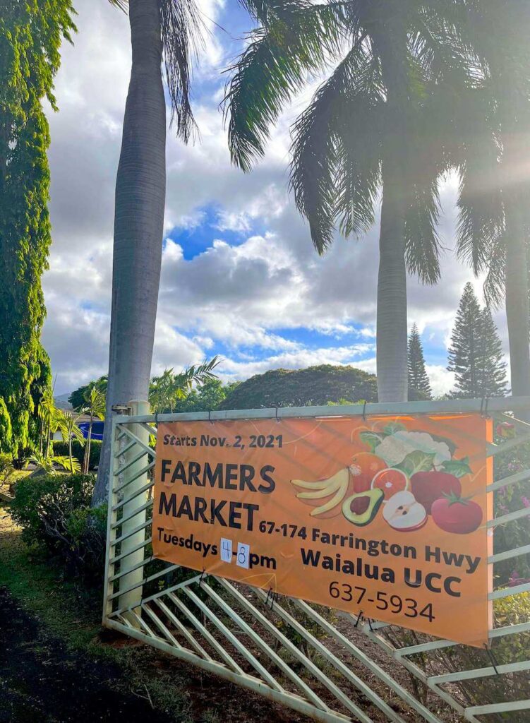 Image of the Waialua Farmers Market banner