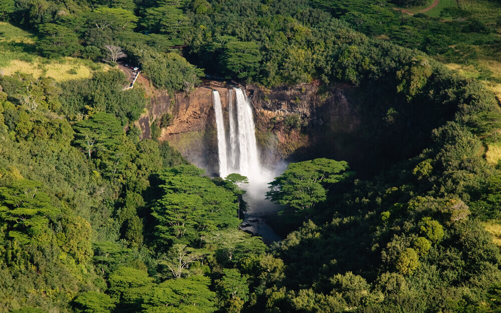 Image of Wailua Falls on Kauai during the fall