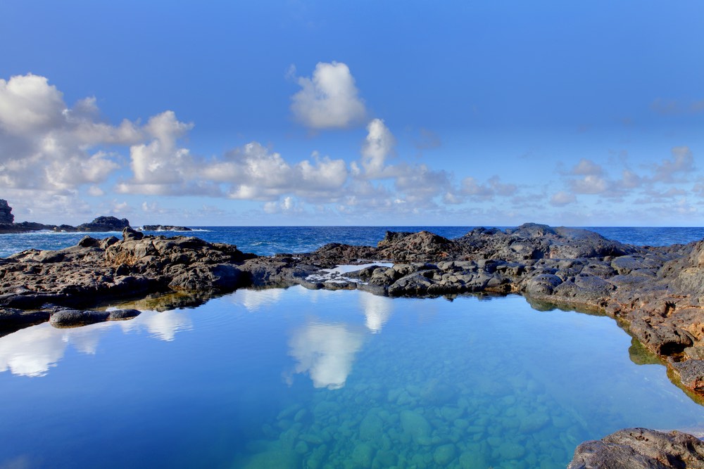 Olivine Pools rocks and ocean.  West Maui, Hawaii