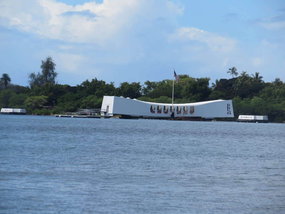 Image of the USS Arizona at Pearl Harbor on Oahu