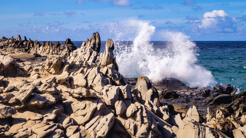 Dragons teeth coastline rock formation on Maui, Hawaii, USA