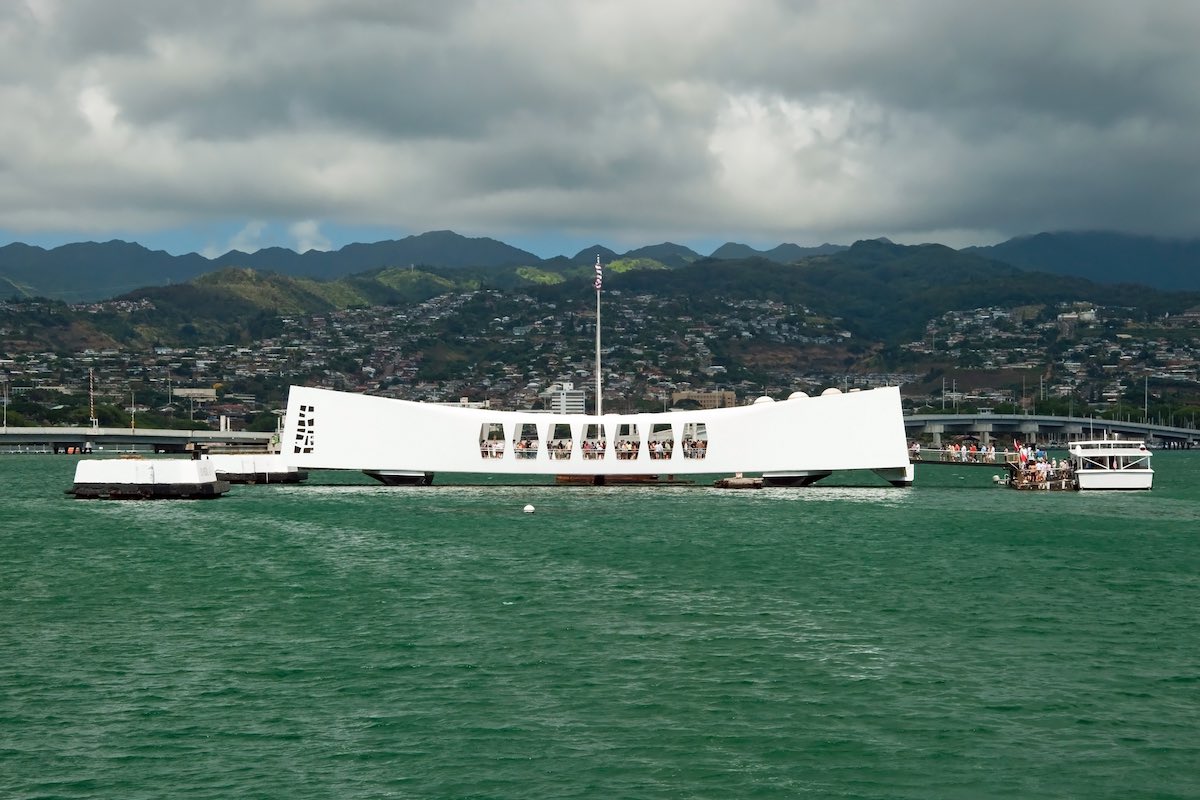 Find out the best things to do on Oahu in December by top Hawaii blog Hawaii Travel Spot! Image of the USS Arizona Memorial at Pearl Harbor