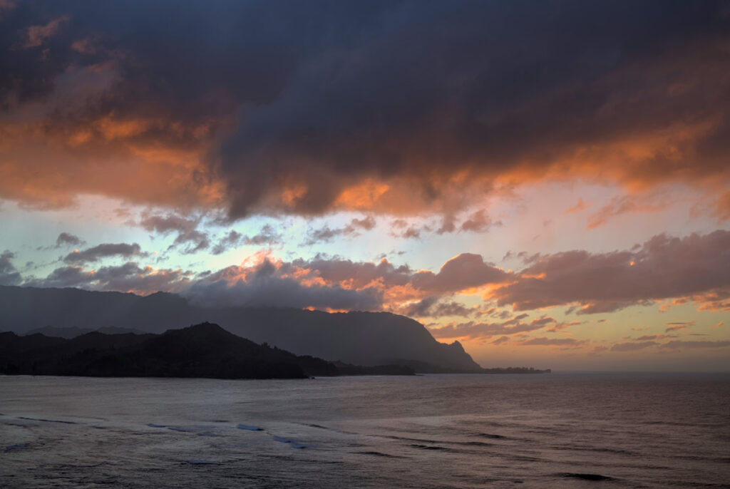 Hanalei Bay at Sunset, Kauai, Hawaii