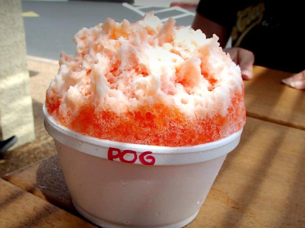 Image of POG shave ice at Beach Street Maui