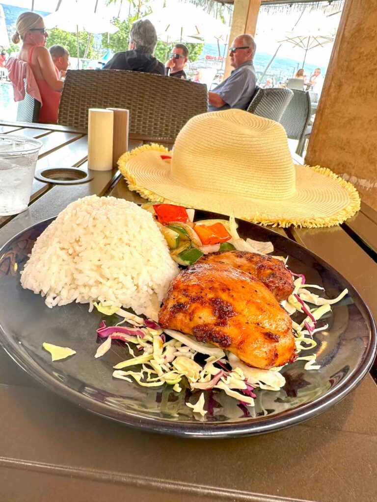 Huli Huli chicken at Billfish at the Courtyard King Kamehameha’s Kona Beach Hotel