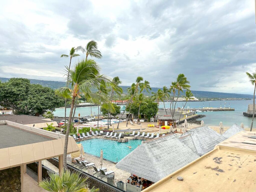 View from our room at the Courtyard King Kamehameha’s Kona Beach Hotel