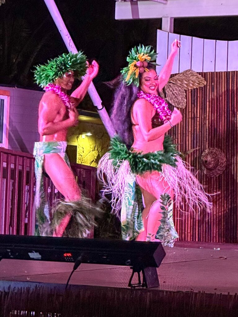 Image of Tahitian dancing at the Diamond Head Beach Luau on Oahu. Photo credit: Marcie Cheung